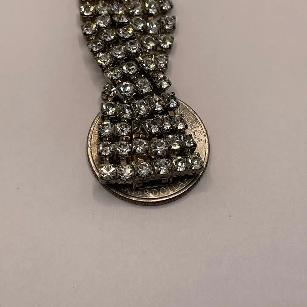 Vintage bracelet rhinestone silver tone